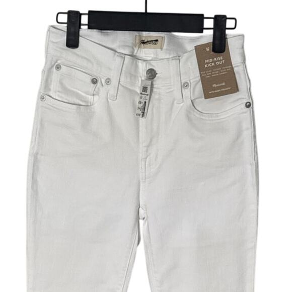 NWT Madewell Mid-Rise Kick Out Crop Jeans in Pure White Size 25 - Picture 13 of 15